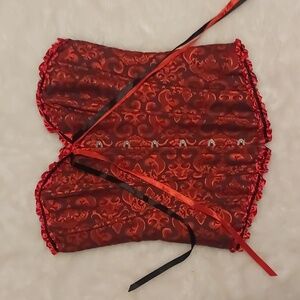 Red and black corset
